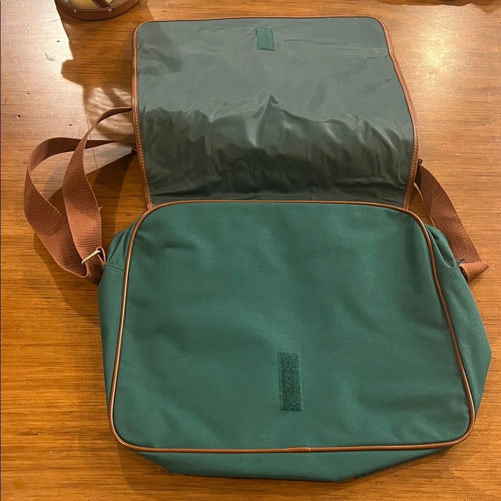 Polo Ralph Lauren Messenger Bag Travel Luggage Vintage green brown